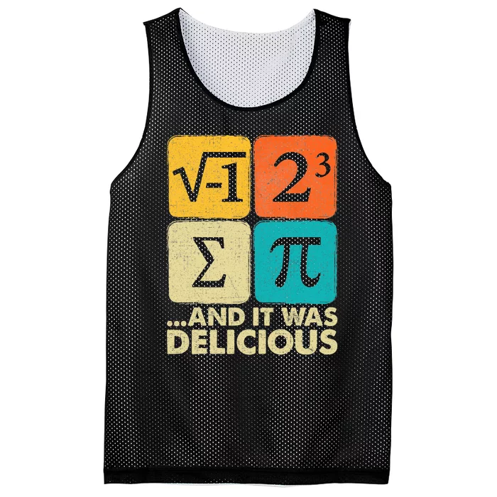 I Ate Some Pie And It Was Delicious Funny Pi Day Math Gifts Mesh Reversible Basketball Jersey Tank