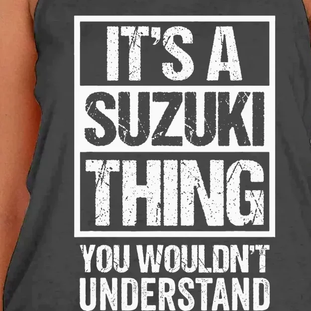 ItS A Suzuki Thing You WouldnT Understand Family Name Women's Knotted Racerback Tank