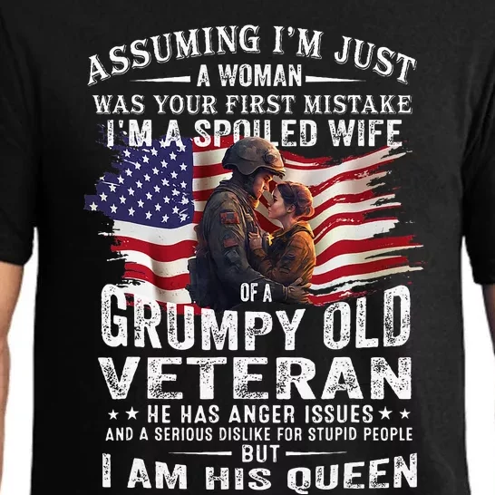 IM A Spoiled Wife Of A Grumpy Old Veteran Husband Wife Pajama Set