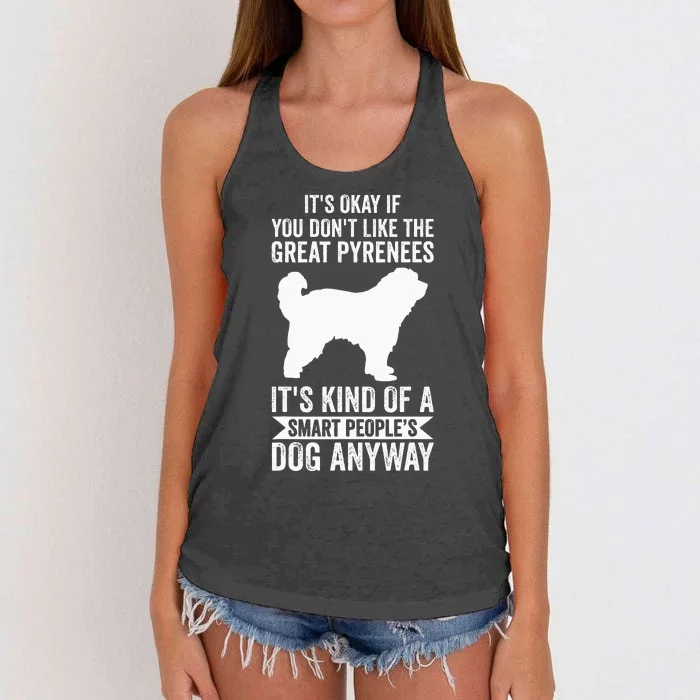 Its A Smart Peoples Dog Anyway Great Pyrenees Women's Knotted Racerback Tank