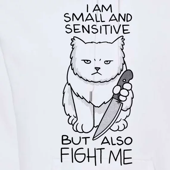 I Am Small And Sensitive But Also Fight Me Funny Cat Premium Hoodie