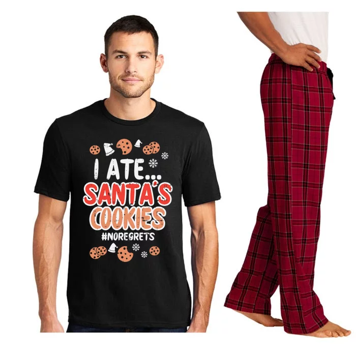 I Ate Santas Cookies No Regrets Funny Christmas Xmas Gift Funny Gift Pajama Set