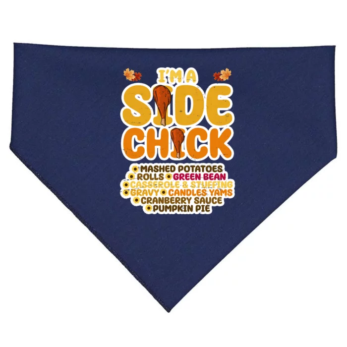 Im A Side Chick Funny Thanksgiving Dinner USA-Made Doggie Bandana