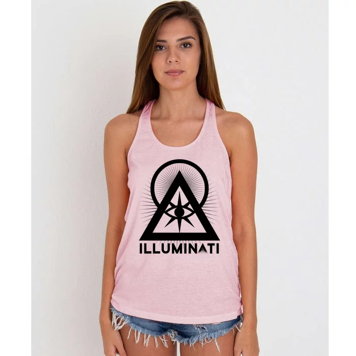 Illuminati All Seeing Eye Meaningful Gift Women's Knotted Racerback Tank