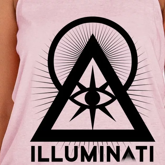 Illuminati All Seeing Eye Meaningful Gift Women's Knotted Racerback Tank