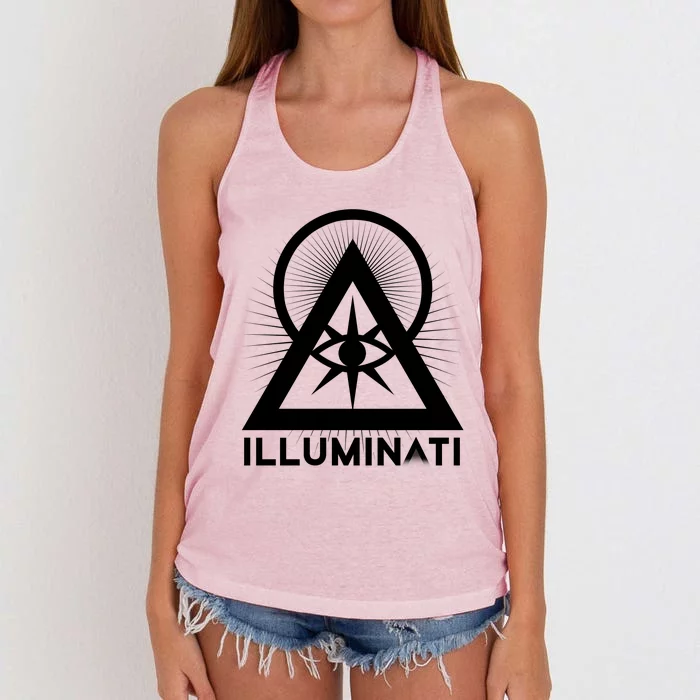 Illuminati All Seeing Eye Meaningful Gift Women's Knotted Racerback Tank