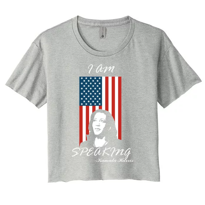 I Am Speaking Harris Pence Vp Debate 2020 Quote Gift Women's Crop Top Tee