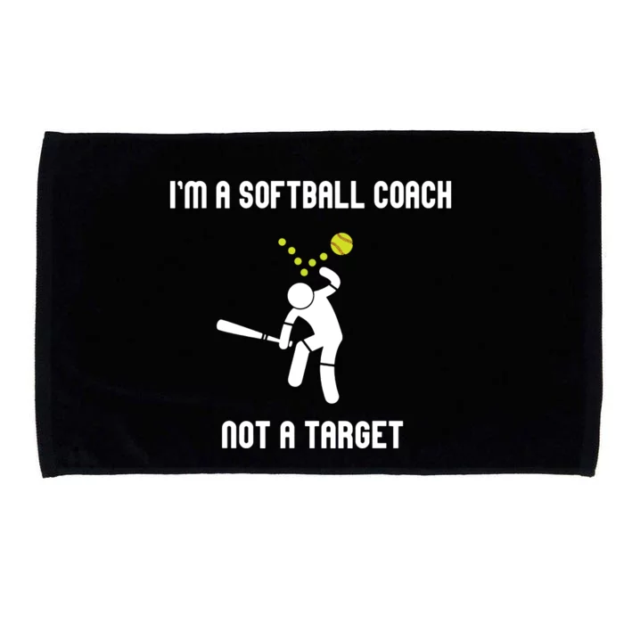 IM A Softball Coach Not A Target Funny Softball Lover Microfiber Hand Towel