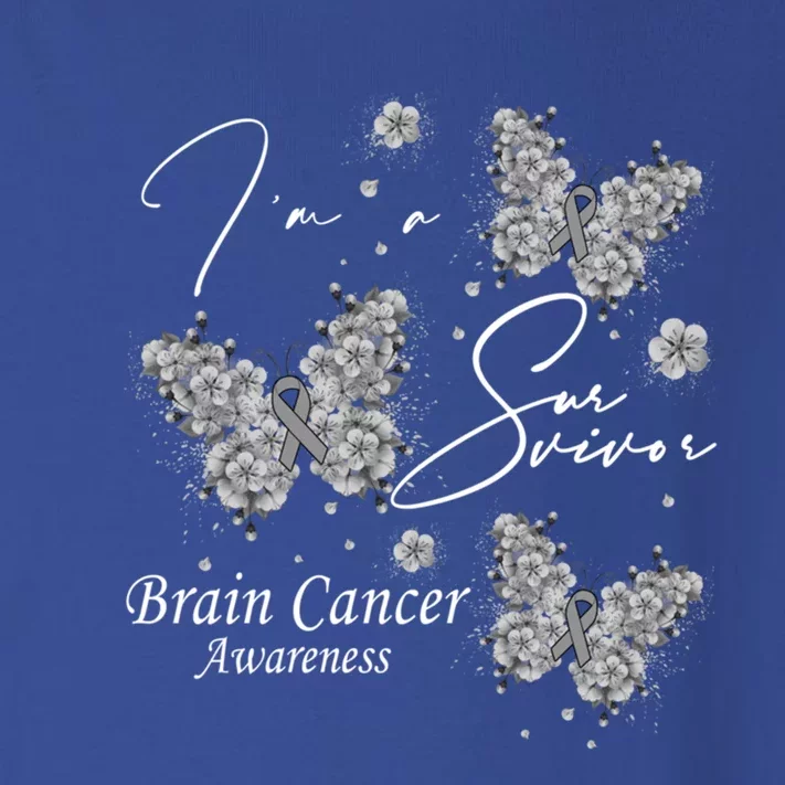 I'm A Survivor Brain Cancer Awareness Butterfly Gift Toddler Long Sleeve Shirt