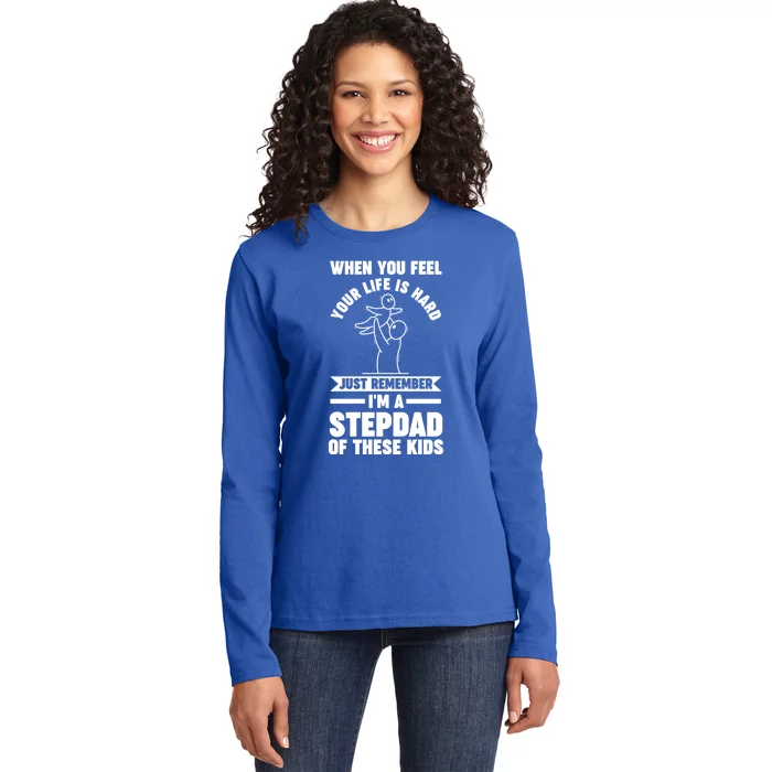 I'm A Stepdad Of These Stepdad Funny Gift Ladies Long Sleeve Shirt