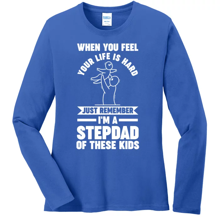 I'm A Stepdad Of These Stepdad Funny Gift Ladies Long Sleeve Shirt