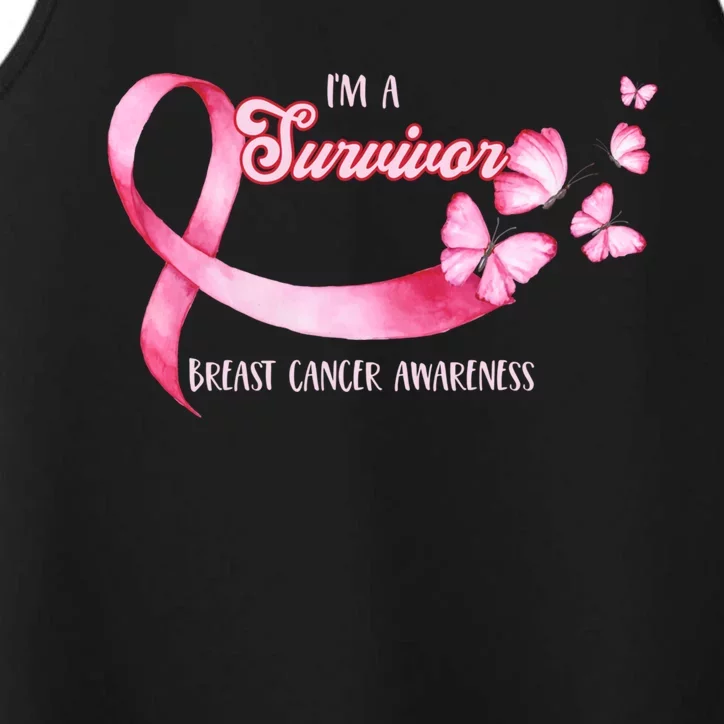 I'm A Survivor Breast Cancer Fighter Awareness Pink Ribbon Gift Performance Tank