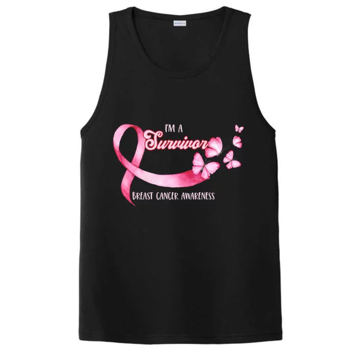 I'm A Survivor Breast Cancer Fighter Awareness Pink Ribbon Gift Performance Tank