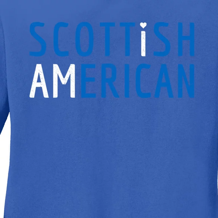 I Am Scottish American Funny Gift Scotland And America Pride Gift Ladies Long Sleeve Shirt