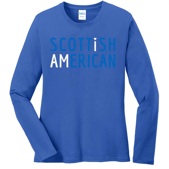 I Am Scottish American Funny Gift Scotland And America Pride Gift Ladies Long Sleeve Shirt