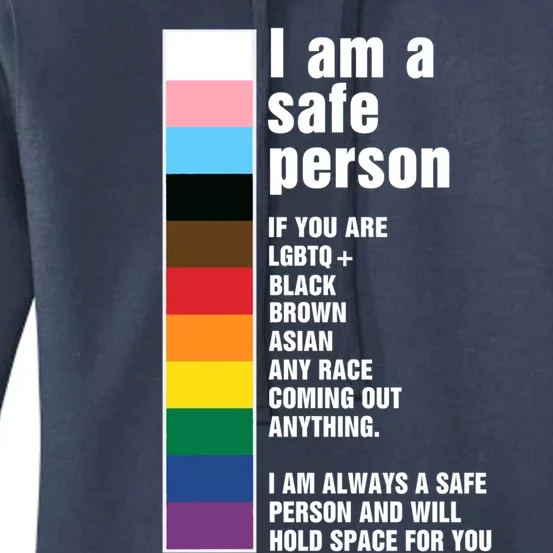 IM A Safe Person Rainbow Lgbt Lesbian Pride Cute Gift Women's Pullover Hoodie