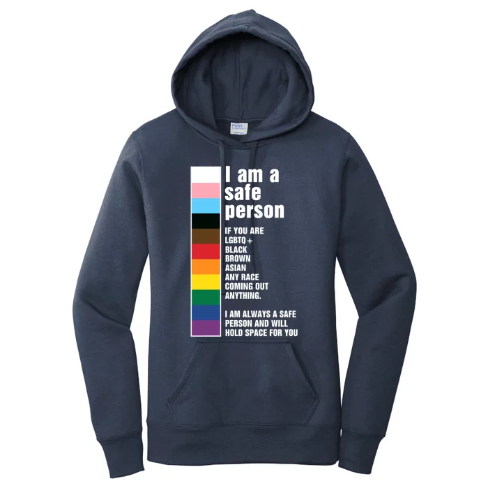 IM A Safe Person Rainbow Lgbt Lesbian Pride Cute Gift Women's Pullover Hoodie