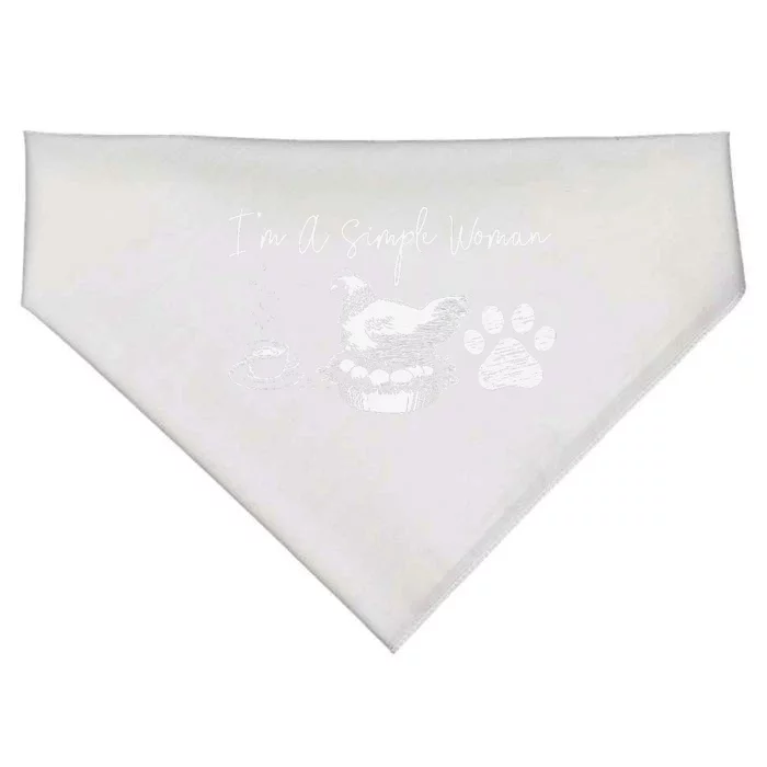 Im A Simple Woman Coffee Chicken Dog USA-Made Doggie Bandana