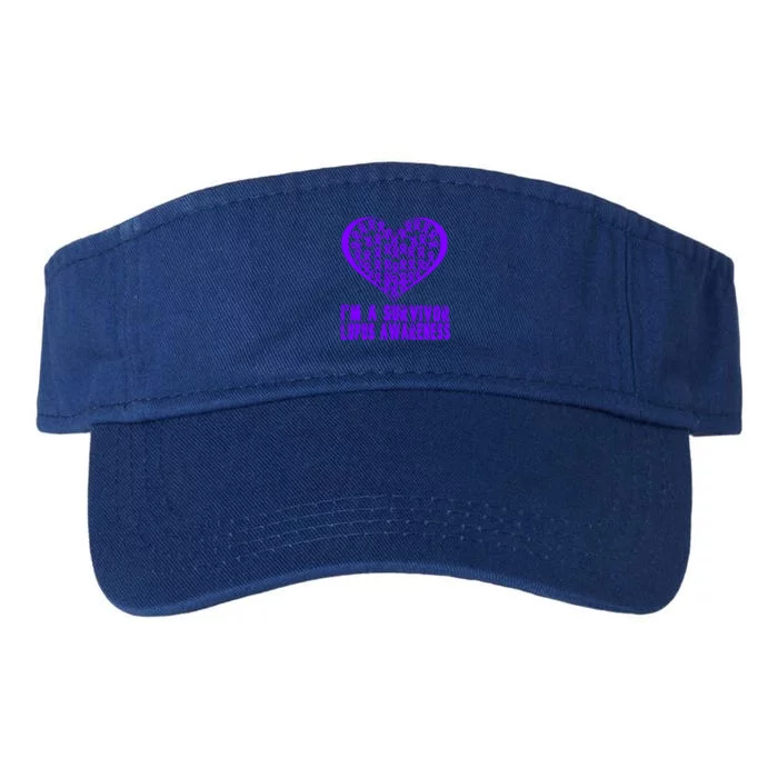 IM A Survivor Lupus Warrior Day Awareness Purple Support Gift Valucap Bio-Washed Visor