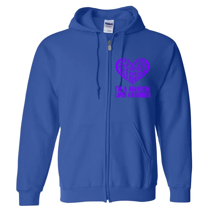 IM A Survivor Lupus Warrior Day Awareness Purple Support Gift Full Zip Hoodie