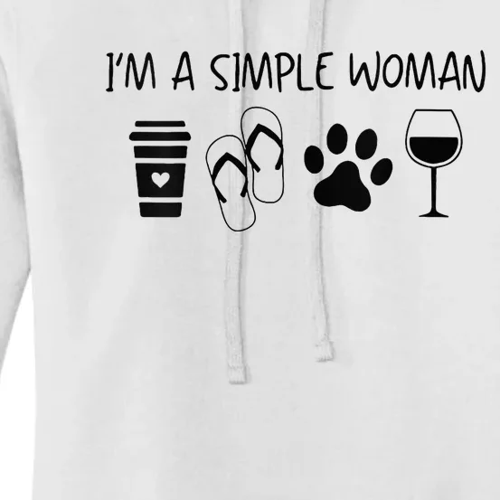 Im A Simple Woman Coffee Flip Flop Pet Dog Cat Wine Womens Women's Pullover Hoodie