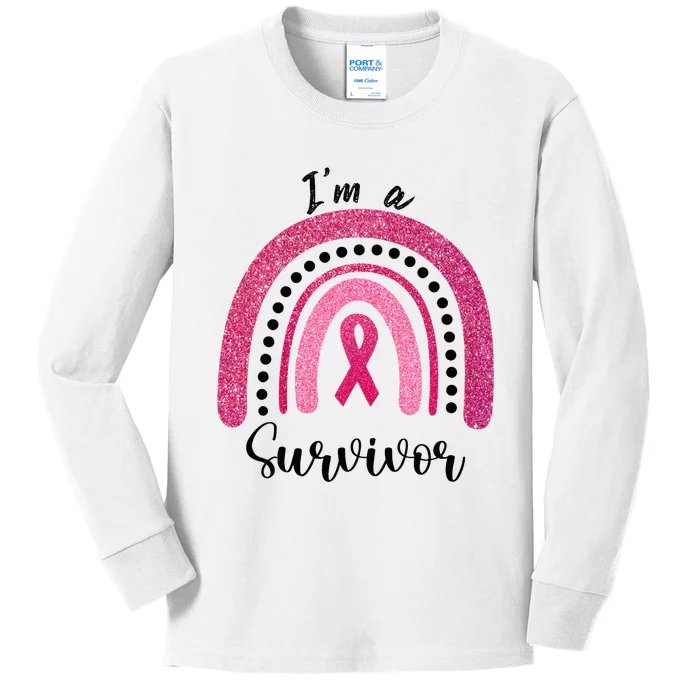 Im a Survivor Breast Cancer Survivor Gifts Kids Long Sleeve Shirt