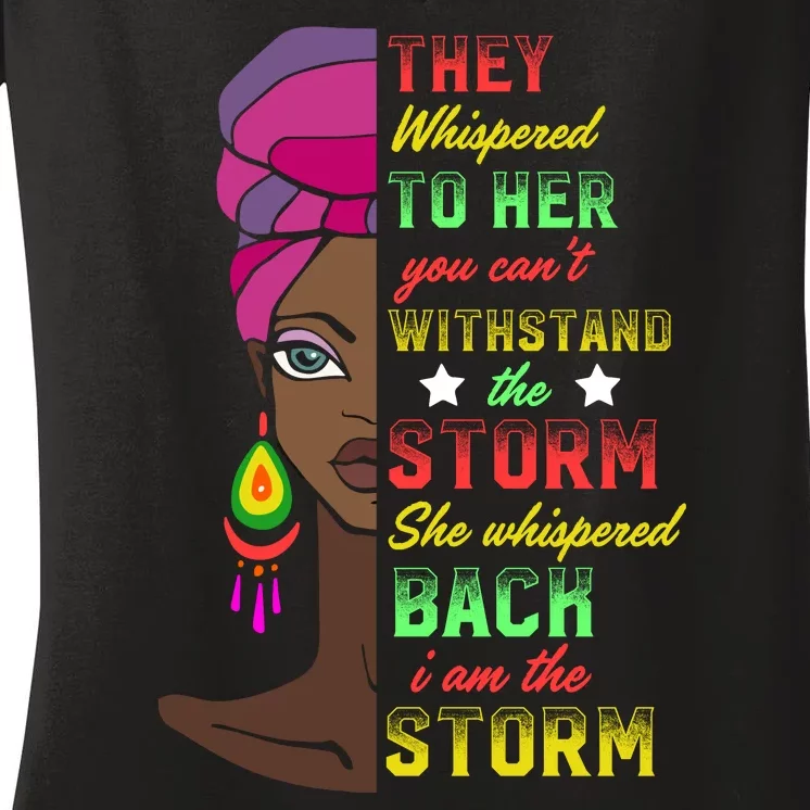 I Am Storm Melanin African Black History Month Women's V-Neck T-Shirt