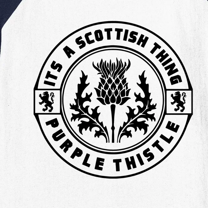 ItS A Scottish Thing Purple Thistle Baseball Sleeve Shirt