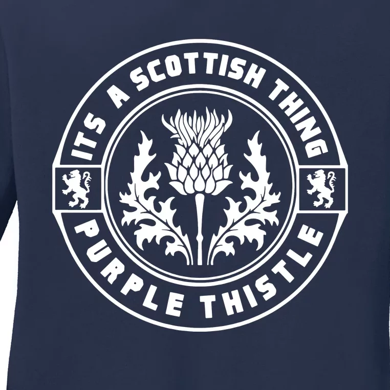 ItS A Scottish Thing Purple Thistle Ladies Long Sleeve Shirt