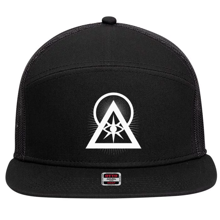 Illuminati All Seeing Eye Logo 7 Panel Mesh Trucker Snapback Hat