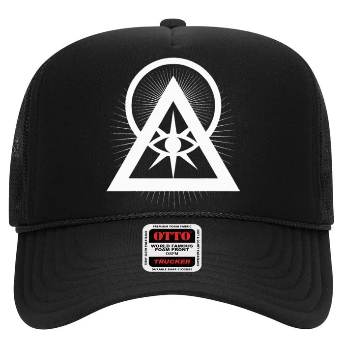 Illuminati All Seeing Eye Logo High Crown Mesh Trucker Hat