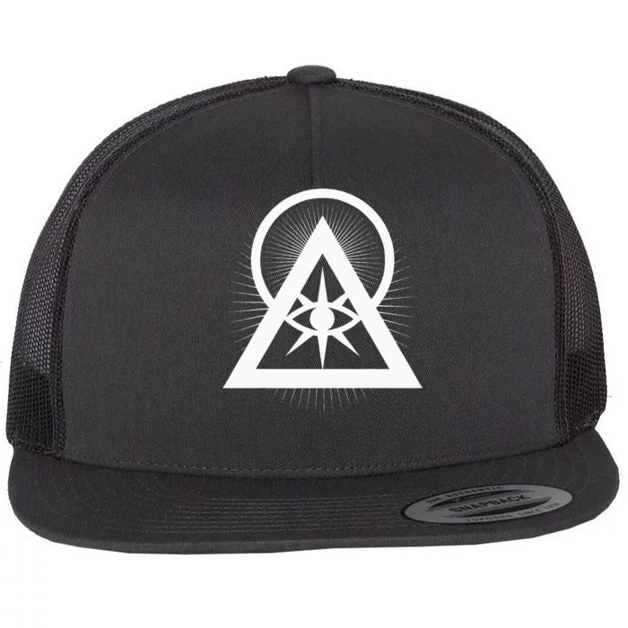 Illuminati All Seeing Eye Logo Flat Bill Trucker Hat