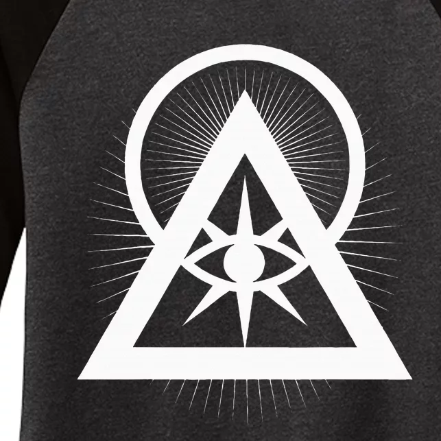 Illuminati All Seeing Eye Logo Women's Tri-Blend 3/4-Sleeve Raglan Shirt