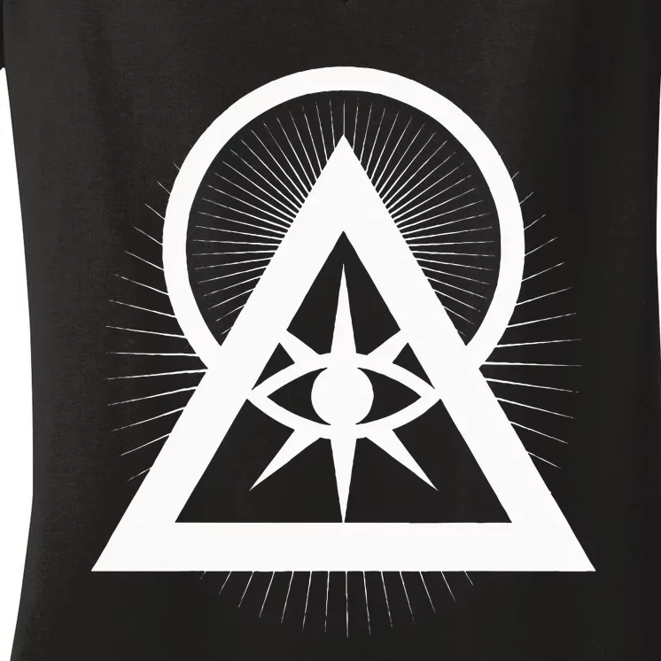 Illuminati All Seeing Eye Logo Women's V-Neck T-Shirt