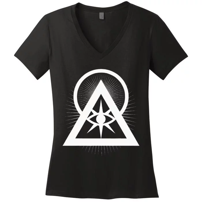 Illuminati All Seeing Eye Logo Women's V-Neck T-Shirt