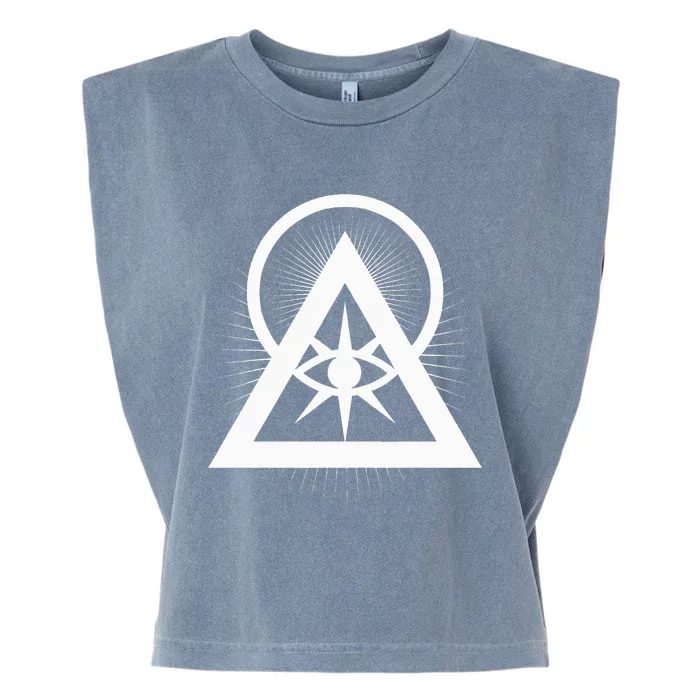 Illuminati All Seeing Eye Logo Garment-Dyed Women's Muscle Tee