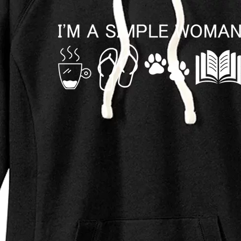 Im A Simple Gift I Love Coffee Flip Flops Dog Books Gift Women's Fleece Hoodie