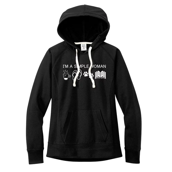 Im A Simple Gift I Love Coffee Flip Flops Dog Books Gift Women's Fleece Hoodie