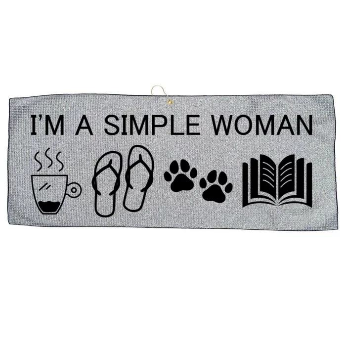 Im A Simple Gift I Love Coffee Flip Flops Dog Books Gift Large Microfiber Waffle Golf Towel