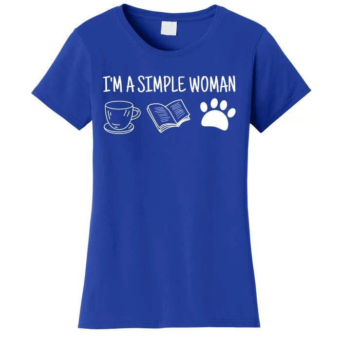 Im A Simple Tee Coffee Book Dog Gift Women's T-Shirt