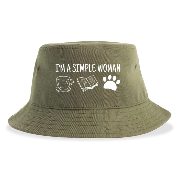 Im A Simple Tee Coffee Book Dog Gift Sustainable Bucket Hat