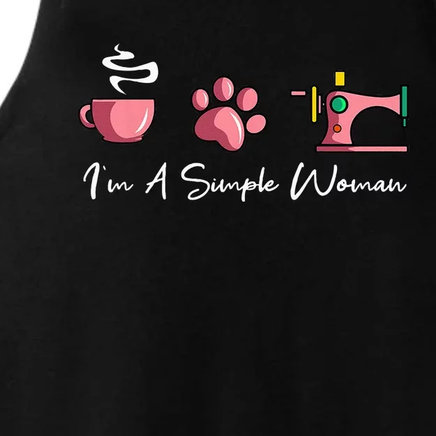 Im A Simple Woman Sewing Machine Womens Day Ladies Tri-Blend Wicking Tank