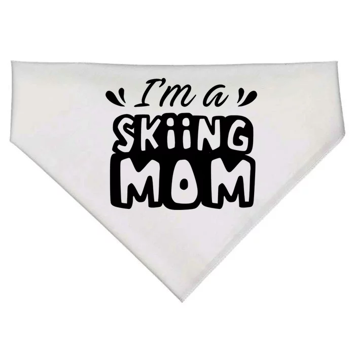 I'm A Skiing Mom Mother Skier Ski Gift USA-Made Doggie Bandana