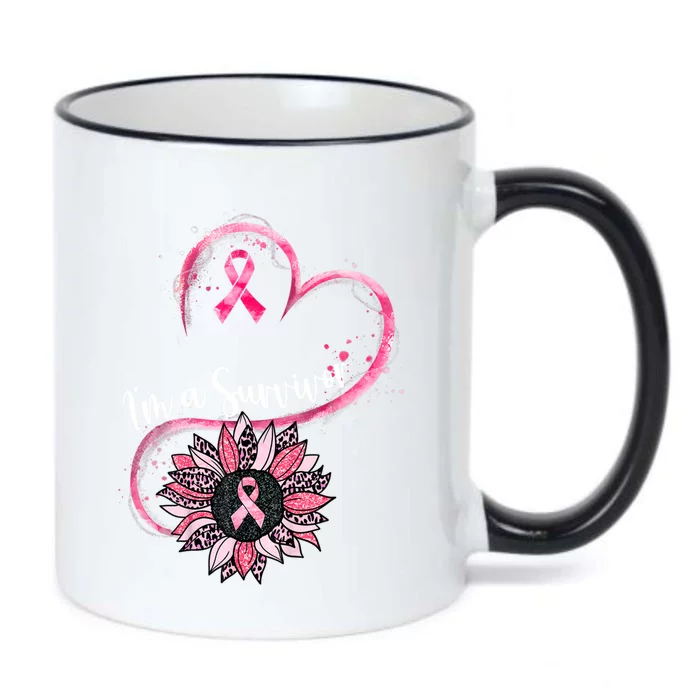 Im A Survivor Breast Cancer Awareness Sunflower Cool Gift Black Color Changing Mug