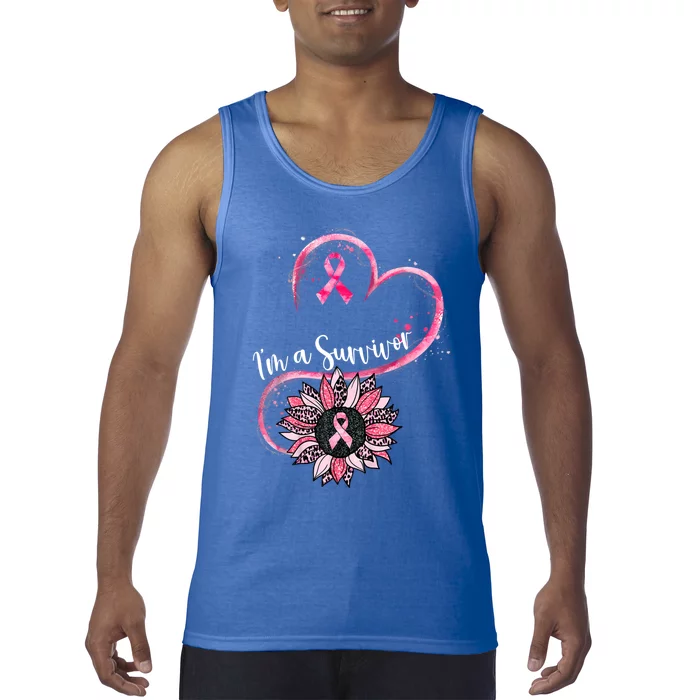 Im A Survivor Breast Cancer Awareness Sunflower Cool Gift Tank Top