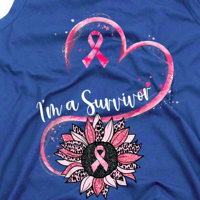 Im A Survivor Breast Cancer Awareness Sunflower Cool Gift Tank Top