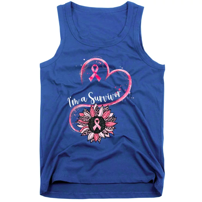 Im A Survivor Breast Cancer Awareness Sunflower Cool Gift Tank Top