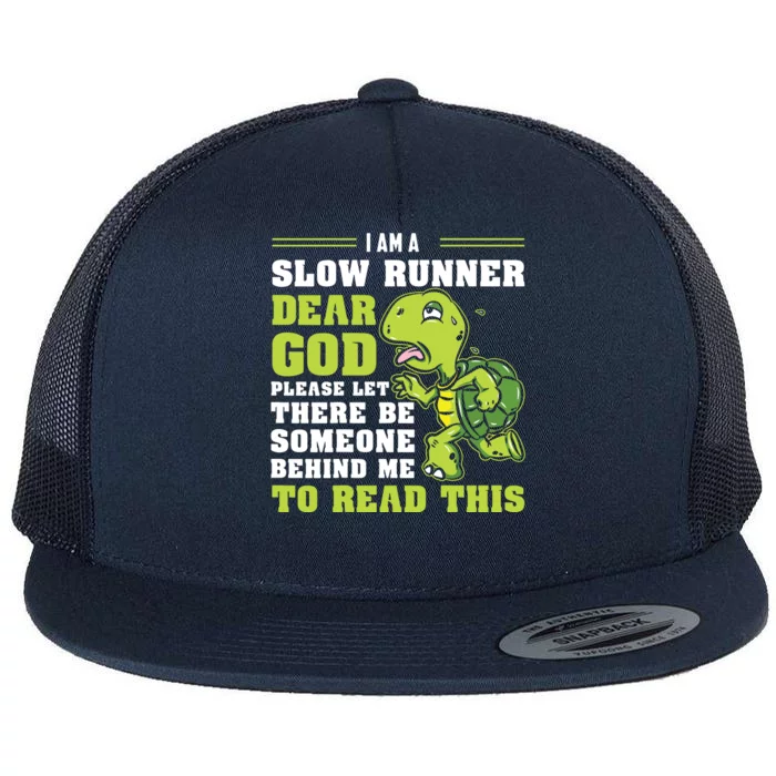 Im A Slow Runner Turtle Funny Marathon Running Run Gift Flat Bill Trucker Hat