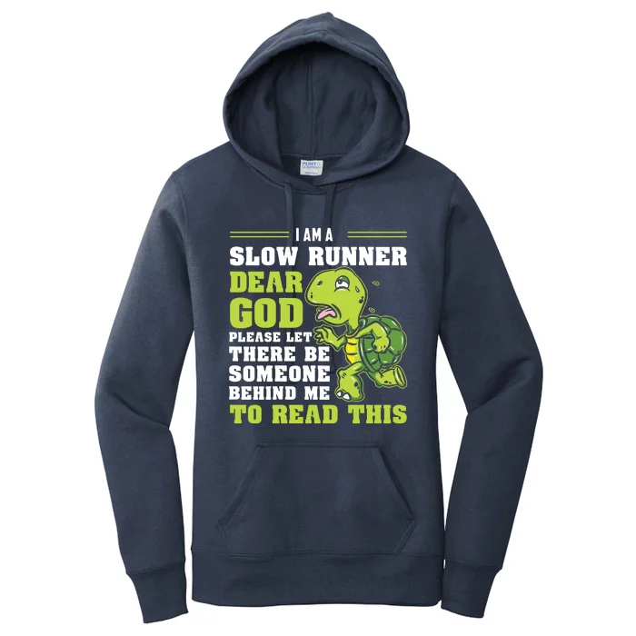 Im A Slow Runner Turtle Funny Marathon Running Run Gift Women's Pullover Hoodie