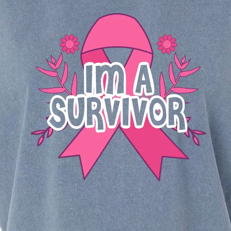 Im A Survivor Breast Cancer Awareness Ribbon Garment-Dyed Women's Muscle Tee